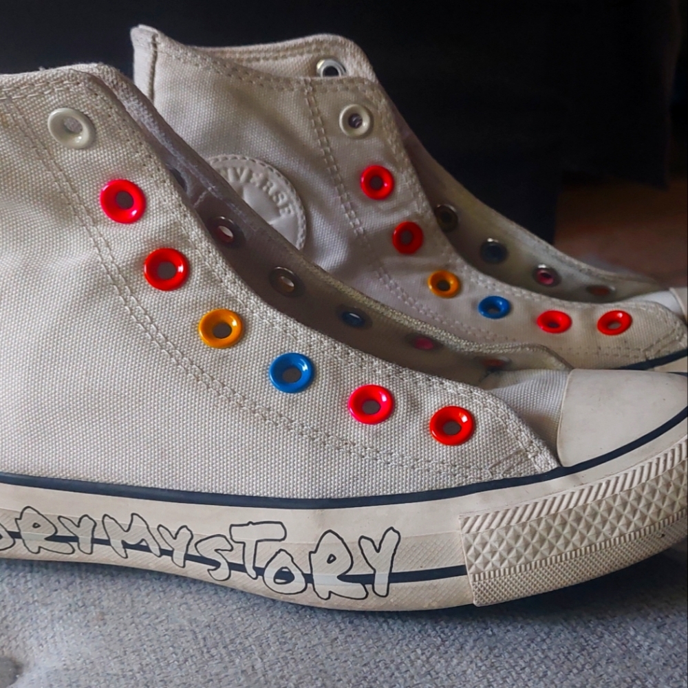 Converse Canvas High-Tops with Multicolor Eyelets